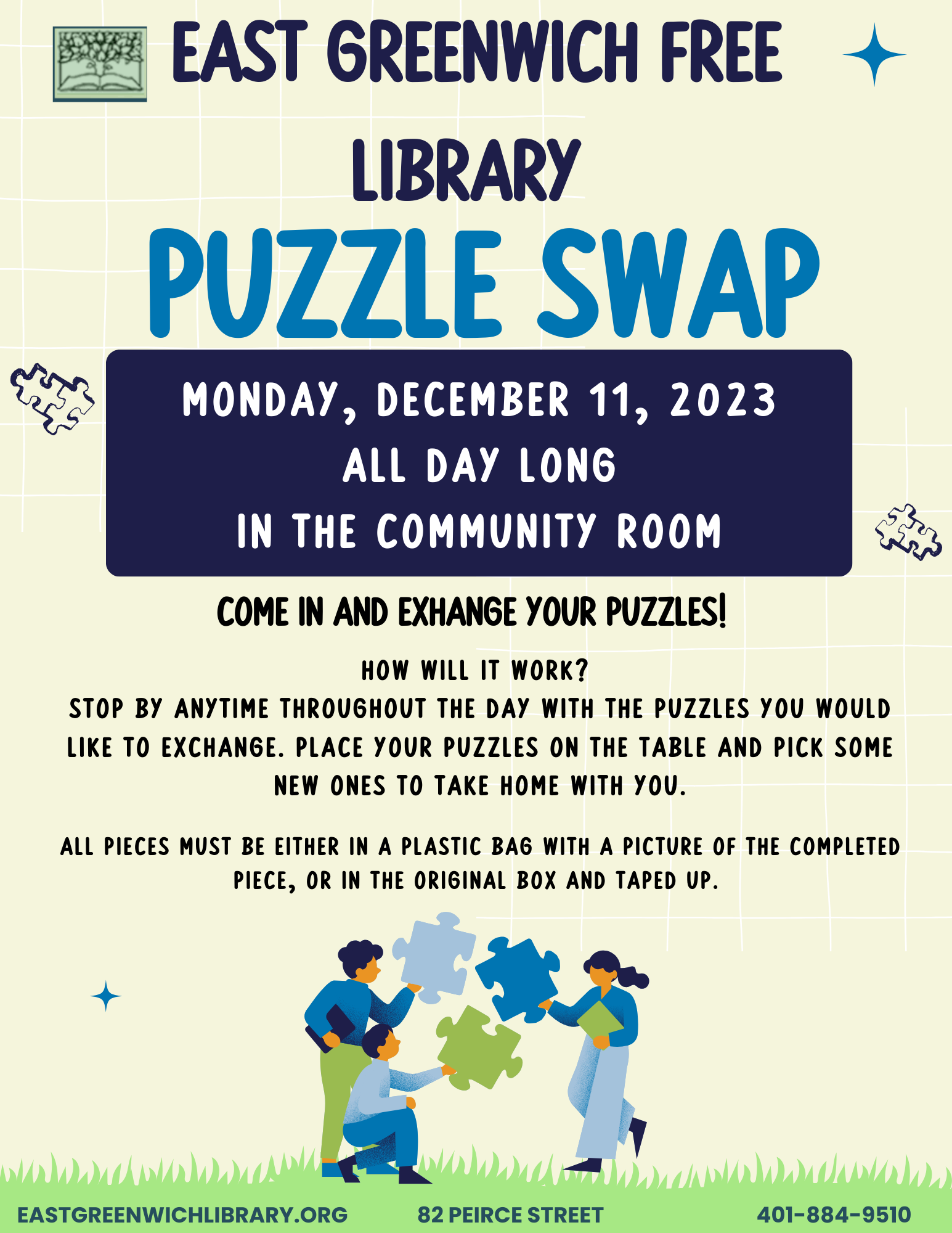 Puzzle Swap Event East Greenwich Free Library